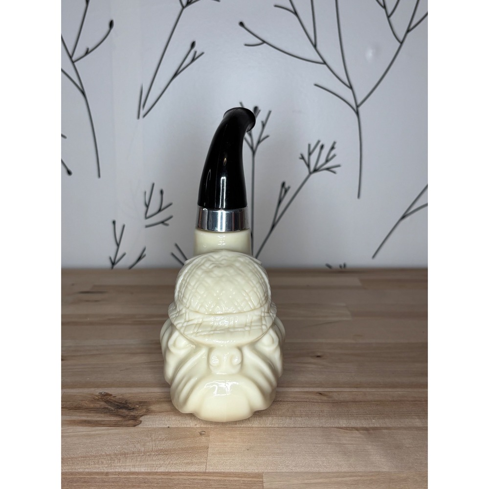 Vintage Avon Wild Country After Shave Sherlock Holmes Pipe Milk Glass